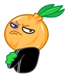 🙄 onion, cartoon, funny, black eye, vegetable, character telegram sticker