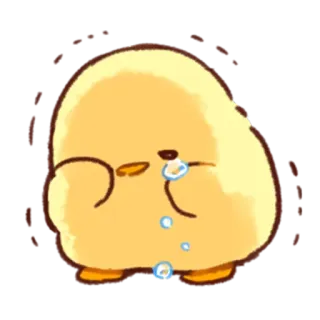 💛 ลูกเจี๊ยบ, ร้องไห้, เศร้า, อารมณ์, น่ารัก, การ์ตูน, สัตว์ telegram sticker