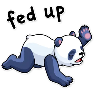 ☹ fed up Панда, Достал, Уставший, Животное, Мультфильм telegram sticker