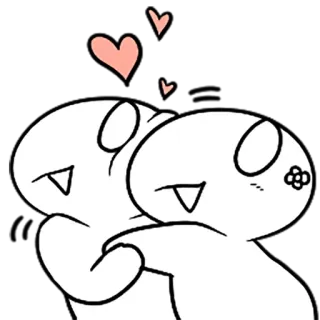 ❤ amor, fofo, abraço, desenho animado, adesivo telegram sticker