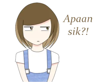 😒 Apaan sik?! indonésien, expression, fille, énervé, mignon, animation telegram sticker