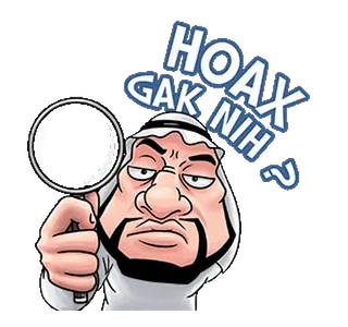 ๐ HOAX GAK NIH? bufala, lente d'ingrandimento, uomo, dubbio, domanda, indonesia whatsapp sticker