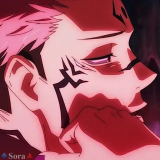 😒 Ryomen Sukuna Jujutsu Kaisen anime, manga, sorcerer, curse, villain telegram sticker