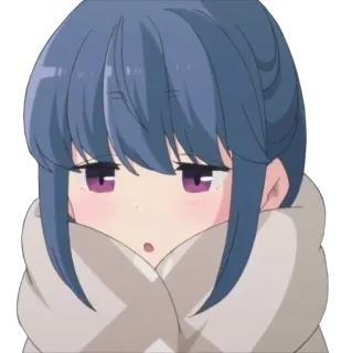 😥 Rin Shima Yuru Camp Anime, Carino, Ragazza, Rin Shima, Yuru Camp, Campeggio telegram sticker