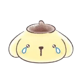 🍮 Pom Pom Purin sad, crying, kawaii, sanrio, cartoon, dog, cute telegram sticker