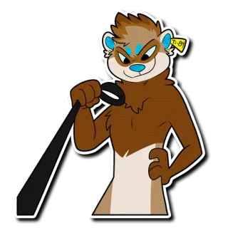 🐶 ласка, животное, мультик, пушистый, уши, коричневый, tibi-84 telegram sticker