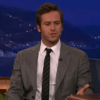 🔮 Armie Hammer diễn viên, đàn ông, áo vest, talk show, người nổi tiếng telegram sticker
