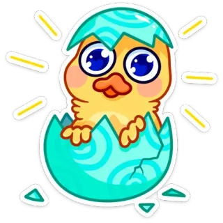🐣 pintinho, filhote, eclosão, ovo, desenho animado, fofo, animal, pássaro telegram sticker