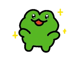 💚 Frosch, Cartoon, niedlich, Tier, grün, kawaii whatsapp sticker
