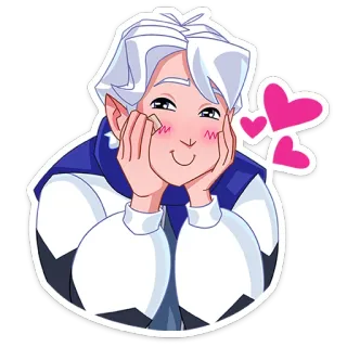 😍 อนิเมะ, เด็กผู้ชาย, หัวใจ, ความรัก, น่ารัก, สติกเกอร์ whatsapp sticker