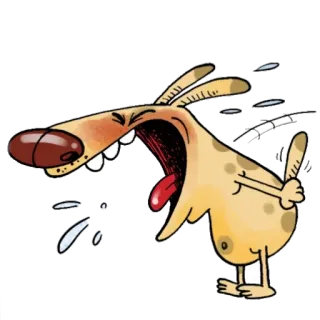 😫 cane, cartone animato, animale, divertente, espressivo whatsapp sticker