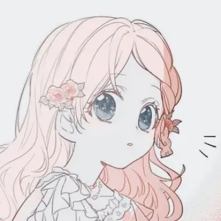 🌼 anime girl, cartoon, pink hair, cute, illustration whatsapp sticker
