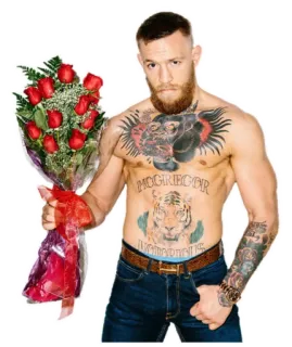 🌹 Conor McGregor conor mcgregor, mma, luchador, rosas, ramo, tatuajes telegram sticker