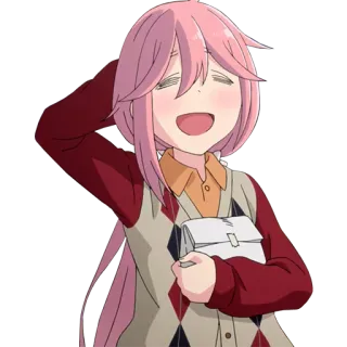 ☺️ Rin Shima Yuru Camp 动漫, 女孩, 快乐, 卡通, 可爱 telegram sticker