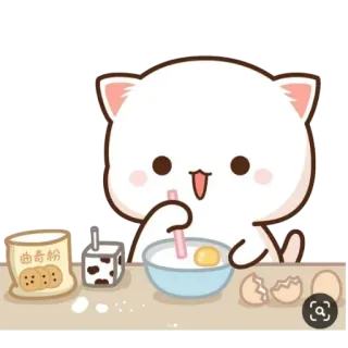 🍧 曲奇粉 imut, kucing, memanggang, kartun, kawaii, makanan, memasak telegram sticker