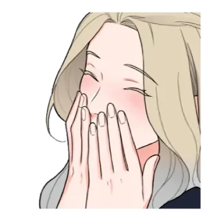 🙊 여자, 사람, 만화, 일러스트, 미소, 행복 telegram sticker