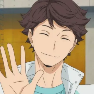 💗 Oikawa Tooru Haikyuu!! anime, personaggio, haikyuu, oikawa tooru, sorridente, che saluta telegram sticker