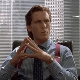 🪓 Patrick Bateman American Psycho @zadura 패트릭 베이트먼, 아메리칸 사이코, 비즈니스, 악, 남자, 사무실 telegram sticker