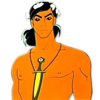 😍 hombre, espada, dibujos animados, personaje, masculino telegram sticker