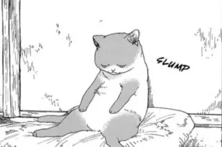 ☹️ SLUMP gato, triste, hundido, animal, meme, lindo, dibujo, mascota telegram sticker