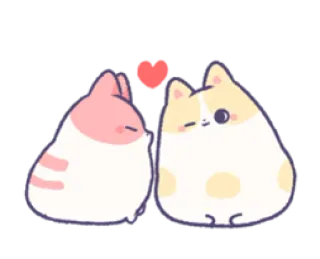 😘 猫, 心, 爱, 可爱, 动物, 卡哇伊, 卡通 whatsapp sticker