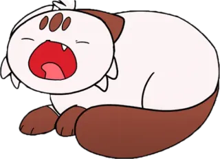 🥱 cartoon, animal, cat, fangs, cute, yawning telegram sticker
