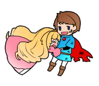 😁 chibi, princess, rescue, cartoon, anime, couple telegram sticker