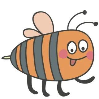 🐝 벌, 동물, 곤충, 만화, 귀여운, 웃긴, 미소 telegram sticker