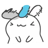 😏 lindo, kawaii, conejo, dibujos animados, sticker whatsapp sticker