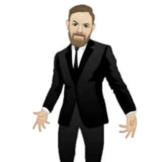 👑 мужчина, костюм, борода, персонаж whatsapp sticker