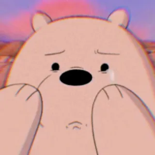 ❄️ Ice Bear We Bare Bears sedih, menangis, beruang, kartun, beruang kutub, We Bare Bears whatsapp sticker