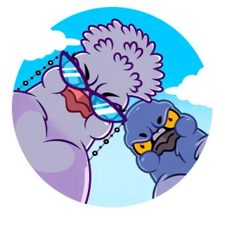 😡 мультик, солнцезащитные очки, монстр, персонаж, иллюстрация telegram sticker