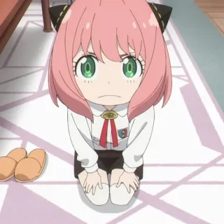 😕 Anya Forger Spy x Family Anime, Spy x Family, Anya Forger, süß, Cartoon whatsapp sticker