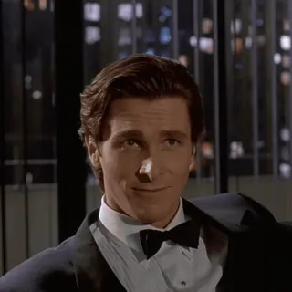 😠 Patrick Bateman American Psycho патрик бэйтмен, американский психопат, кристиан бэйл, фильм, персонаж, бизнесмен whatsapp sticker
