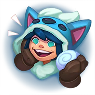 😃 눈덩이, 겨울, 귀여운, 모자, 장갑, 파란색 telegram sticker