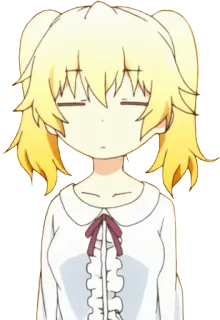 😑 Anime, Chica, Rubia, Dibujo animado telegram sticker