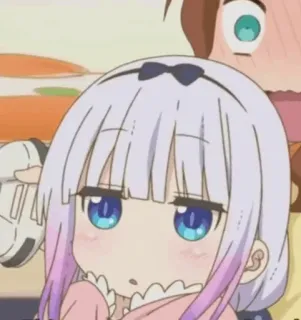 🍥 Kanna Miss Kobayashi's Dragon Maid Anime, Kanna, Dragon Maid, Süß, Cartoon, Kawaii whatsapp sticker