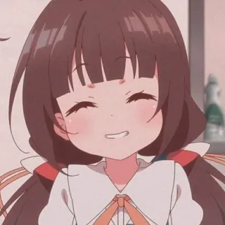 💘 Anime, Menina, Bonitinha, Sorriso, Desenho animado telegram sticker