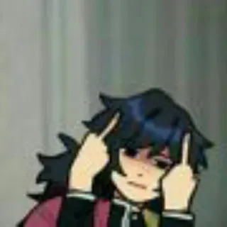 🌊 Giyu Tomioka Demon Slayer Аниме, Клинок рассекающий демонов, Гию Томиока, Средний палец telegram sticker