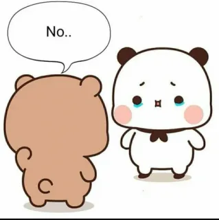 🥺 No.. orsi, triste, carino, cartoni animati, animali telegram sticker