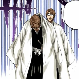 🧬 Sosuke Aizen Bleach 애니메이션, 만화, 악당, 검, 캡틴 telegram sticker