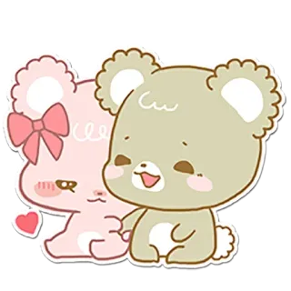 💏 ursos, fofo, animais, amor, kawaii, desenho animado telegram sticker