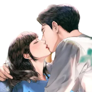 😘 поцелуй, любовь, пара, романтика, нежность telegram sticker