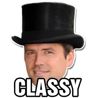 🎩 CLASSY стильный, цилиндр, мужчина, джентльмен telegram sticker