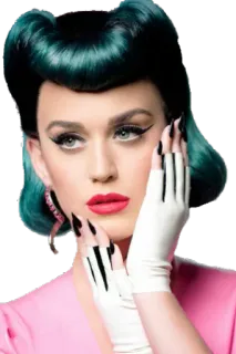 😶 Katy Perry singer, pop star, celebrity, woman, portrait telegram sticker