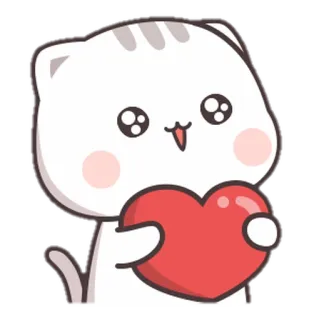 🥰 Katze, Herz, Liebe, süß, Tier, Aufkleber, Cartoon whatsapp sticker