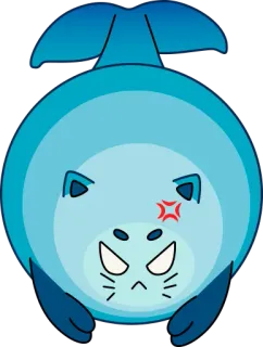 😤 Siegel, wütend, süß, blau, Cartoon, Tier telegram sticker
