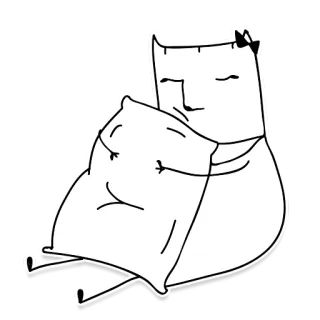 😴 Cuscino, Sonno, Carino, Kawaii, Abbraccio whatsapp sticker