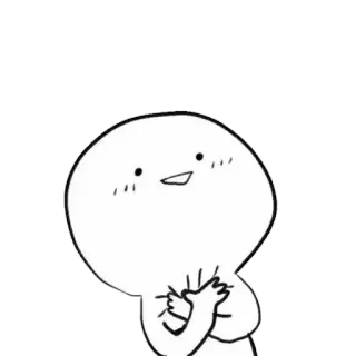 😊 lindo, simple, personaje, blanco, minimalista telegram sticker