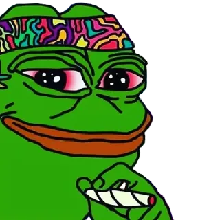 🍁 Pepe the Frog pepe, rana, hierba, cannabis, droga, marihuana, fumar telegram sticker